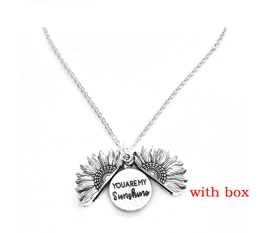 Sunflower Double Lettering Necklace