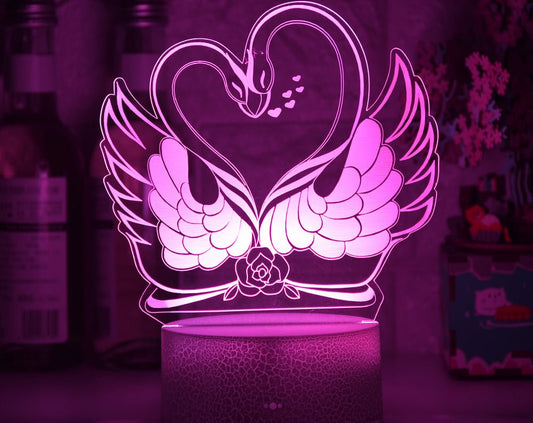 Colorful Touch Remote Control LED Swan-shaped Table Lamp